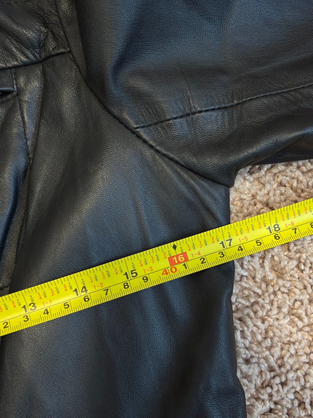 Alfani Black Leather Jacket with Zippered Pockets - Picture 9 of 12